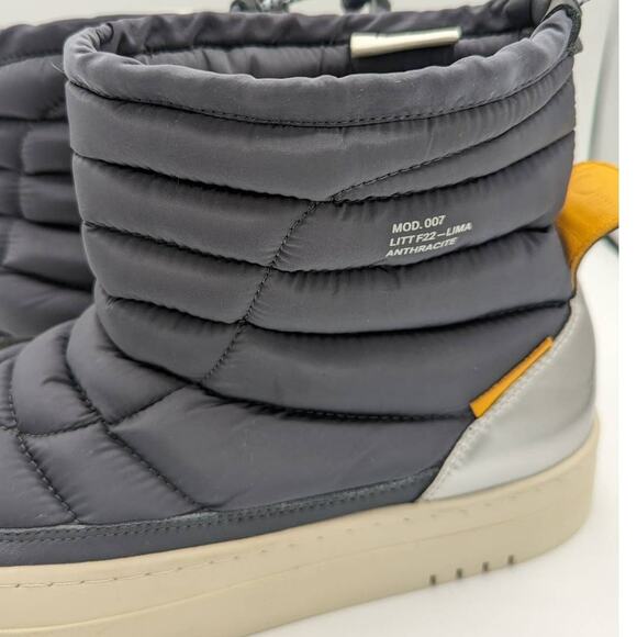 Oncept Lima Anthracite Puffer Slip On Boot Metallic Heel Water Resistant Size 8 - Picture 3 of 11